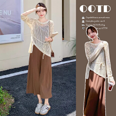 批发新#<b class='q'>孕妇</b><b class='q'>连衣裙</b>夏季2026新款慵懒风韩系气质针织罩衫+吊带裙两件套