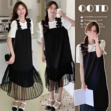 批发新品#<b class='q'>孕妇</b><b class='q'>连衣裙</b>夏装2026新款设计感小众轻熟风蕾丝拼接法式裙子