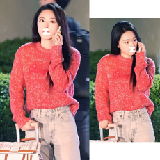 批发骄阳似我赵今麦聂曦光同款红色<b class='q'>毛衣</b>女复古新年氛围感针织衫上衣服