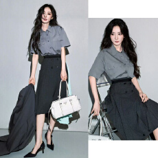 批发<b class='q'>杨幂</b><b class='q'>同款</b>高级感灰色衬衫女2026新轻职场衬衣职业上衣裙子<b class='q'>套装</b>