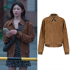 批发爱情怎么翻译高允真<b class='q'>同款</b><b class='q'>明星</b>孔孝真复古工装夹克中长款外套女秋冬