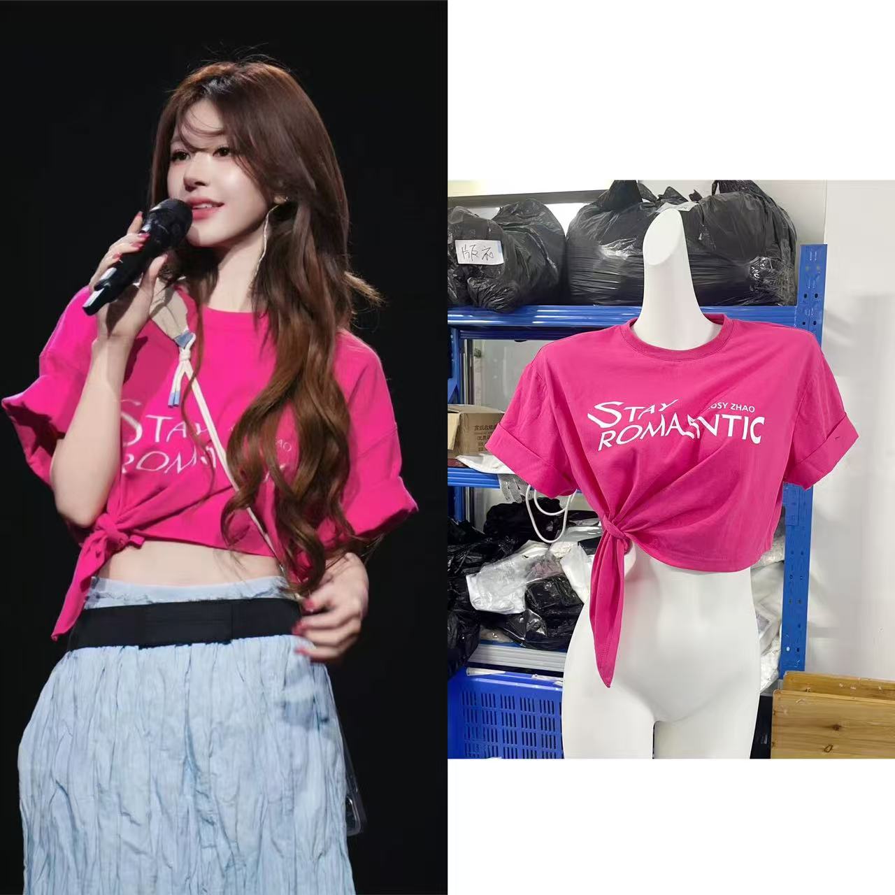 자오 이슬 생각하기 같은 단락 로즈 레드 알파벳 반팔 티셔츠 맨위 여성 여름 2026
