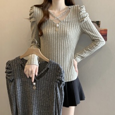 批发实拍2025新款大码女装时尚设计感秋冬打底衫百搭显瘦气质上衣