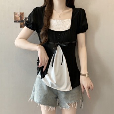 批发<b class='q'>实拍</b>2026新款<b class='q'>大码</b><b class='q'>女装</b>胖MM设计感假两件小众别致遮肚显瘦百搭上衣