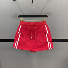 批发936# 实价-官图纯棉华棉 夏新款宽松休闲显瘦A字百搭抽绳短裙女