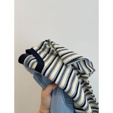 批发日系减龄条纹T恤女夏季2026撞色正肩短袖设计感时髦修身打底上衣