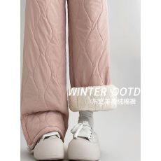 批发官图不减价 复合羊羔绒 新款东北特厚保暖加绒防寒毛绒阔腿裤