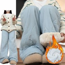 批发官图不减价 复合羊羔绒 新款东北特厚保暖加绒防寒毛绒阔腿裤