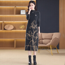 批发实拍高端新时尚轻奢高级感文艺范复古长袖<b class='q'>格子</b>裙女显瘦气质<b class='q'>连衣裙</b>