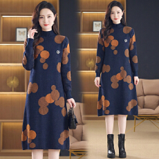 批发实拍新款高级感超好看毛衣裙女宽松中长款针织衫<b class='q'>连衣</b>裙长款
