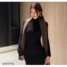 批发DAYUAN加厚加绒保暖高领显瘦修身直筒拖地裙长裙