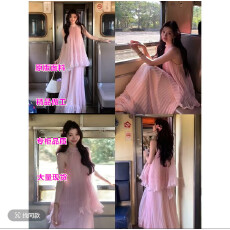 批发风信子春夏纯欲甜美少女风压褶荷叶边显瘦<b class='q'>连衣裙</b>261N0509