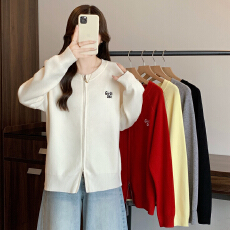 批发实拍大码女装2025秋冬装新款宽松加厚针织衫胖mm时尚毛衣开衫外套