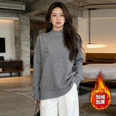 批发实拍<b class='q'>大码</b>女装2025冬装新款半高领针织衫胖mm加绒加厚毛衣<b class='q'>打底衫</b>