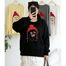 批发实拍大码女装胖mm2026春装新款宽松显瘦百搭设计感针织衫上衣