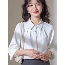 批发法式高级感白色<b class='q'>衬衫</b><b class='q'>女</b>2026春秋新款通勤<b class='q'>职业</b>正装面试内搭正肩上衣