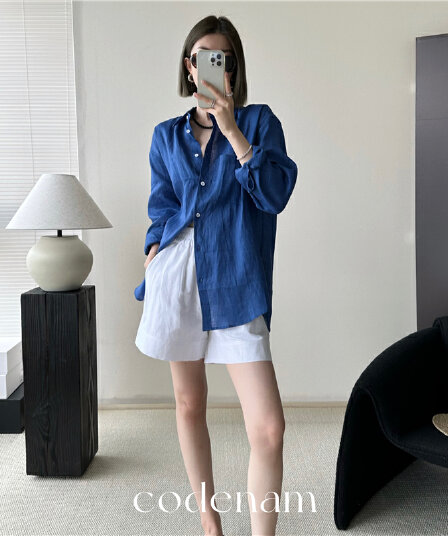 고급 센스 아마 여성 셔츠 자외선 차단 오픈 가디건 여름 얇은 스타일 루즈핏 프랑스식 면 린넨 화이트 셔츠