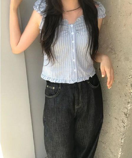 Pleat 측면 스트라이프 수 있습니다. 오프숄더 둘 착용 섹시함 슬립 셔츠