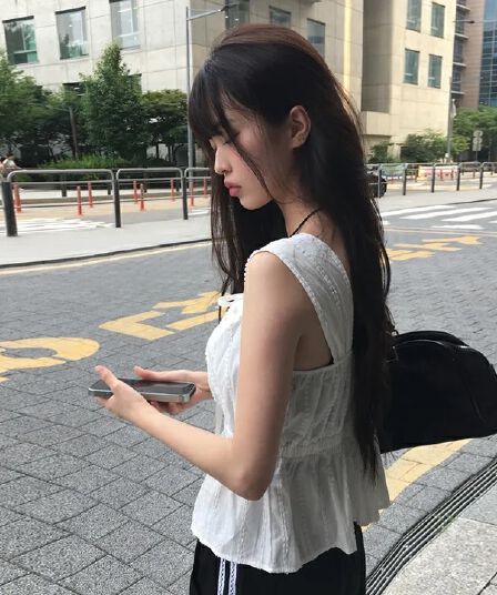여름 분기 별 칼라 주름 레이스업 캐미솔 맨위
