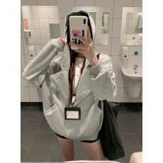 批发双拉链廓形开衫<b class='q'>卫衣</b>外套女春秋薄款慵懒风美式复古<b class='q'>潮牌</b>上衣连帽潮