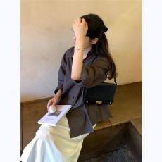 批发韩系复古慵懒松弛感长袖衬衫外套女<b class='q'>春</b>秋外搭休闲气质衬衣上衣