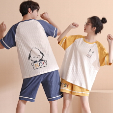 批发夏季<b class='q'>情侣</b><b class='q'>睡衣</b>韩版宽松休闲男女士纯棉居家服学生短袖短裤两件套装