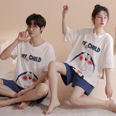 批发<b class='q'>情侣</b><b class='q'>睡衣</b>2026年春夏纯棉新款夏季薄款短袖短裤卡通可外家居服套装