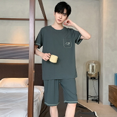 批发夏季睡衣男款纯棉短袖短裤休闲青少年夏天薄款男士2026家居服套装