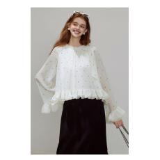 批发法式休闲设计<b class='q'>波点</b>荷叶边设计<b class='q'>衬衫</b>2025秋季新款百搭上衣【工厂店】