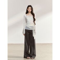 批发法式不规则薄款长袖<b class='q'>T</b><b class='q'>恤</b>女2025上衣【工厂店】【原版质量-羊毛】