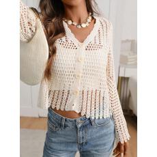 批发<b class='q'>外贸</b>新品亚马逊ebay速卖通超美钩花镂空套头针织衫上衣