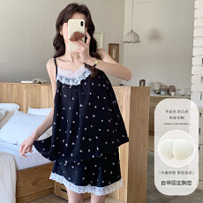 批发新宝2026<b class='q'>夏</b>季群文件26批云朵棉花边带胸垫吊带<b class='q'>夏</b>季睡衣<b class='q'>套装</b>