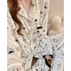 批发新宝24批冬季新款女士双长<b class='q'>开衫</b>翻领睡衣金丝绒柔顺舒适简约家居服