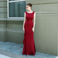 批发婚礼敬酒服新娘年会长款长袖红答谢宴修身<b class='q'>鱼尾</b>裙结婚车模会展礼服