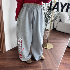 批发新款字母<b class='q'>印花</b>抽绳阔腿休闲<b class='q'>哈伦裤</b>女
