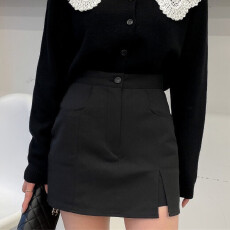 批发已出货　秋冬高腰开叉包臀半身裙<b class='q'>裙裤</b>