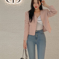 批发已出货 春装V领精致气质小<b class='q'>外套</b>百搭短款上衣女