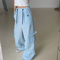 批发已出货　春<b class='q'>装</b>松紧腰百搭抽绳休闲直筒<b class='q'>裤</b>女