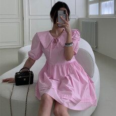 批发已出货　花边拼接甜美海军<b class='q'>连衣裙</b>