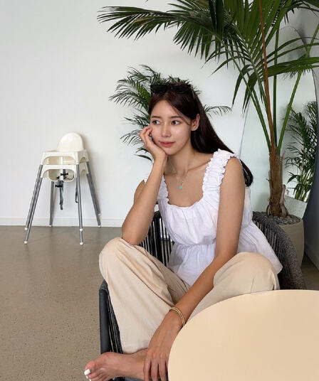 있음 선적 주름 조끼 맨위 여성