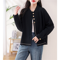 批发实拍黑色小香风空气棉棒球服<b class='q'>外套</b>女短款秋装宽松大码<b class='q'>女装</b>上衣