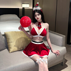 批发实价实拍 COS兔女郎圣诞节诱惑制服性感辣妹车模拉拉队服短裙套装