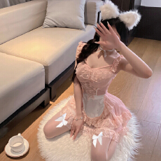 批发实价实拍 性感辣妹荷叶边吊带裙轻奢绣花露背蕾丝<b class='q'>花边</b>连衣裙睡裙