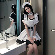 批发实价实拍 日系猫咪刺绣<b class='q'>女</b>仆装COS猫<b class='q'>女</b>郎荷叶边围裙泡泡袖连衣裙