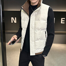 批发新国标时尚立领羽绒<b class='q'>马甲</b>冬季<b class='q'>男</b>无袖户外运动高品质保暖外套