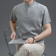 批发夏季爆款薄款小立领时尚设计感短袖<b class='q'>T</b><b class='q'>恤</b>男士休闲POLO衫