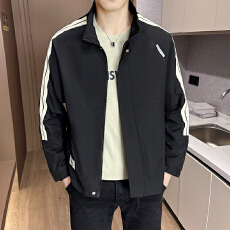 批发2026春秋新款运动男夹克外套休闲通勤立领上衣青年男士外套