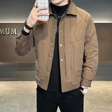 批发轻薄羽绒服男士<b class='q'>冬</b>季2026新款潮流痞帅翻领加厚休闲短款外套