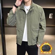 批发冬季加厚户外运动外套男2026春季新款休闲百搭男士纯色立领夹克衫