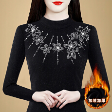 批发2025秋冬新款洋气修身显瘦加绒<b class='q'>打底衫</b>百搭上衣气质纯色长袖衫